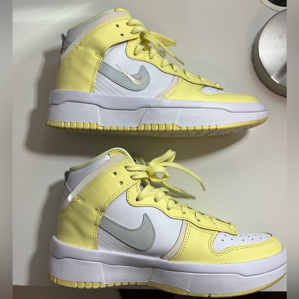 Nike high top yellow dunks